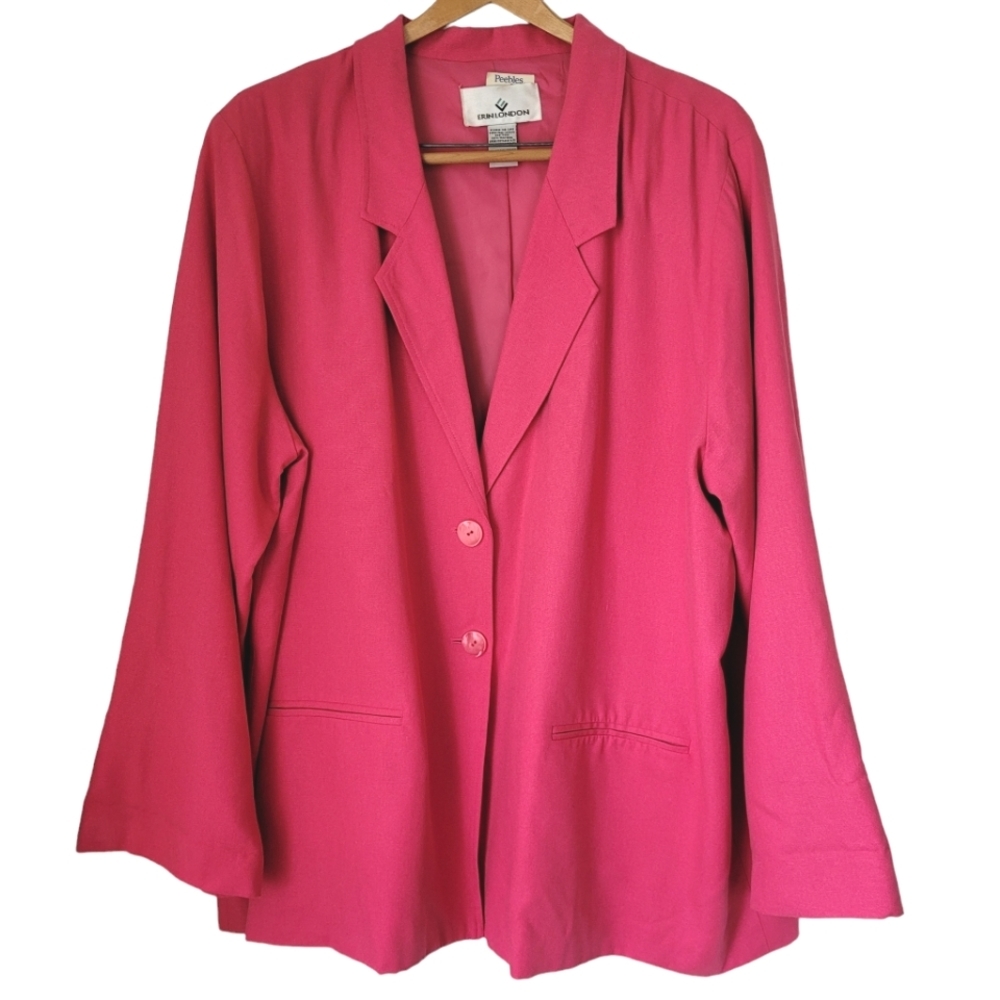 NWT 100% Silk Pink Blazer Jacket Size 2X